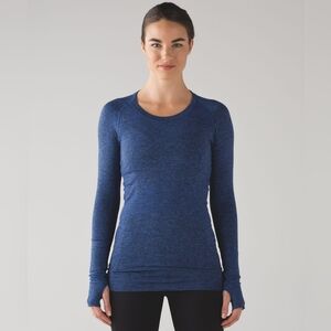 Lululemon Swiftly Tech Long Sleeve Crew T-Shirt In Cerulean Blue
